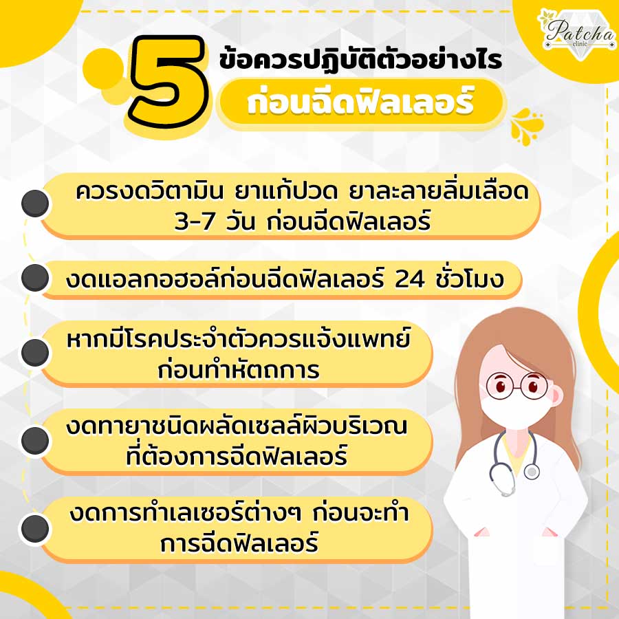 เตรียมก่อนฉีดร่องแก้ม